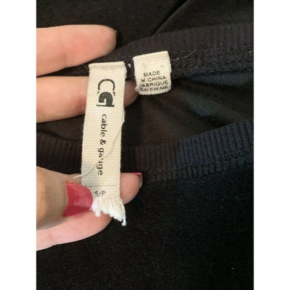 Cable & Gauge black velour long sleeves sweatshirt size Small - Picture 3 of 8